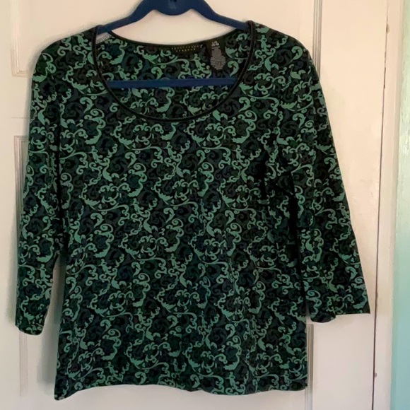 Apostrophe Stretch 3/4 sleeve top L/G 14-16 - Picture 1 of 9